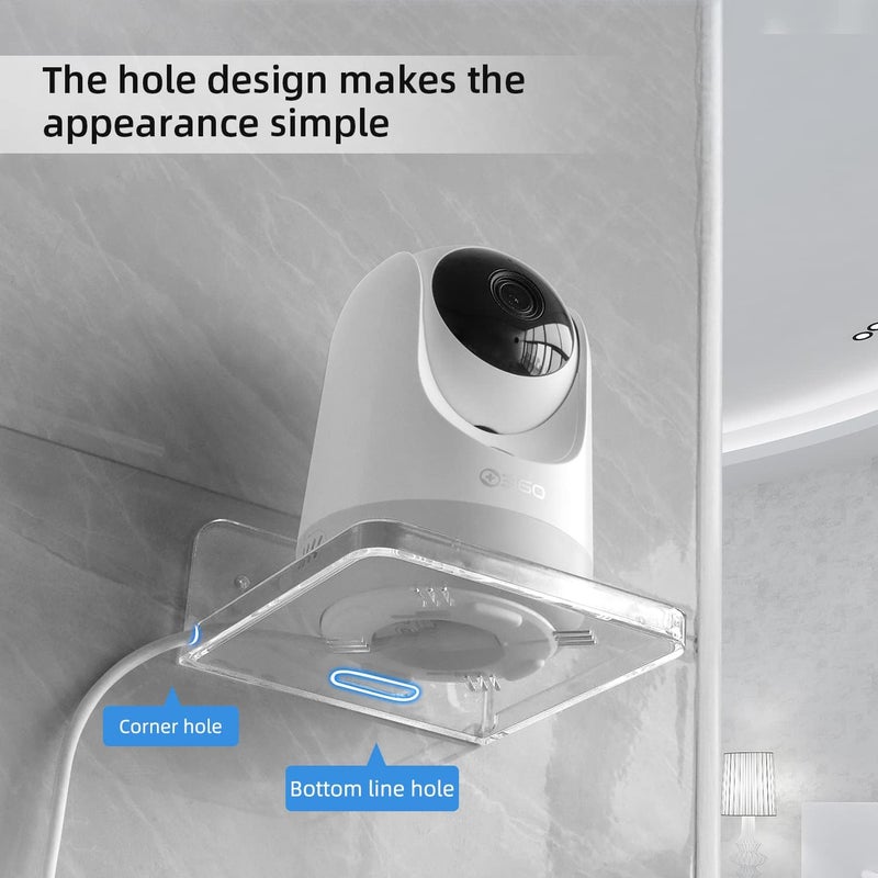 Liboer Wall Mount Floating Shelves for 2 Pcs Camera Mini Speaker Shelf Baby Monitor - Clear Mini Shelf Flexible Use for Wall Space in Bedroom Bathroom Kitchen Living Room - Image 5